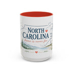 North Carolina State Map Mug | Moving Away, Homesick Gift | Botanical Accent Coffee Cup