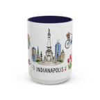 Indianapolis Illustrated Travel Mug | City Souvenir Accent Coffee Mug | 11oz 15oz Ceramic Cup