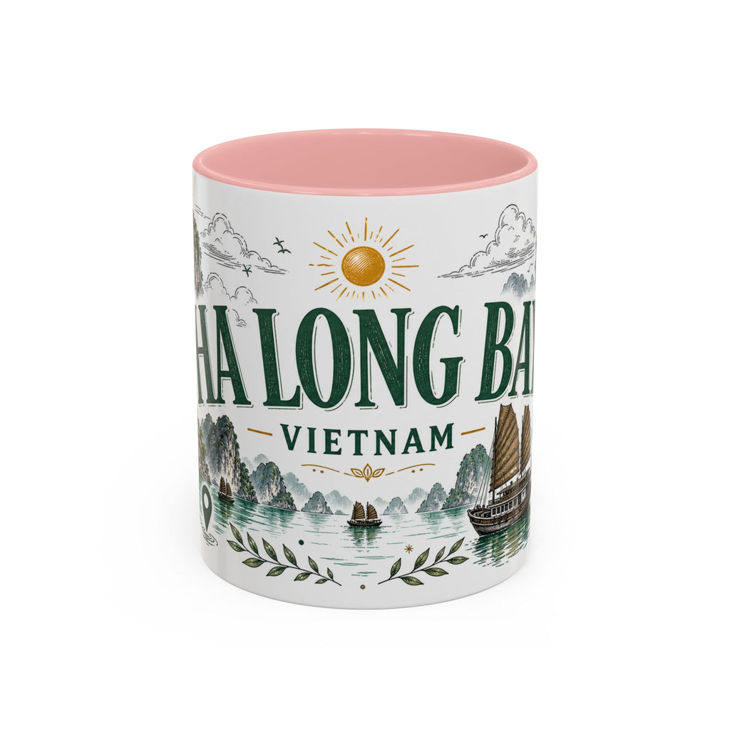 Ha Long Bay Coffee Mug | Travel Destination Souvenir Gift | Accent Color Ceramic 11oz 15oz