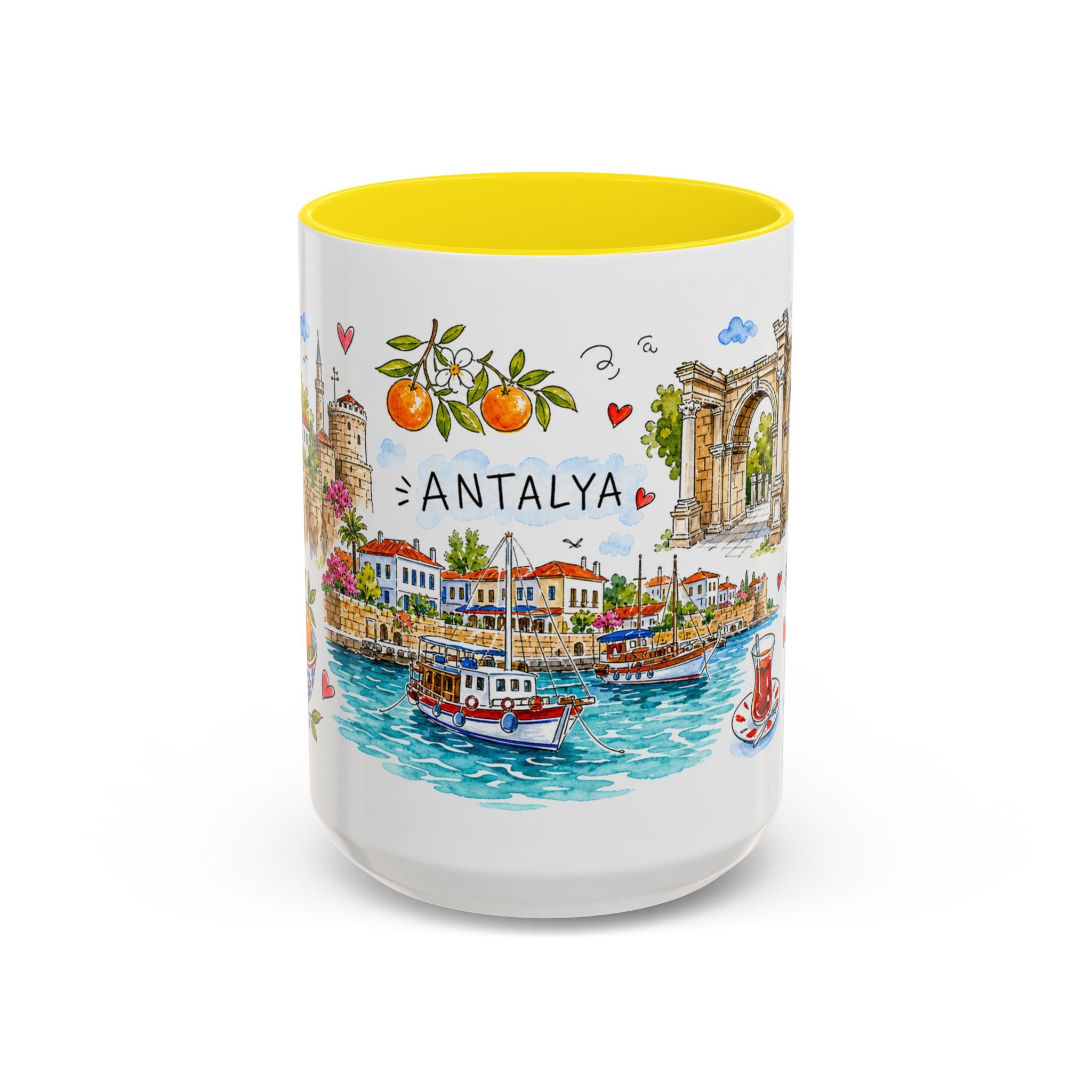 Antalya Travel Mug | European City Souvenir Accent Coffee Mug | 11oz 15oz Ceramic Cup