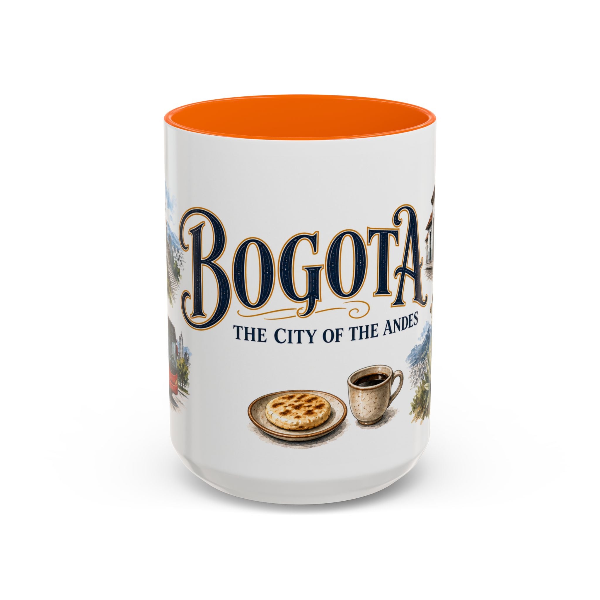 Bogota Coffee Mug | Colombia Travel Souvenir | Vintage Illustrated City Gift | 11 oz 15 oz Accent Mug