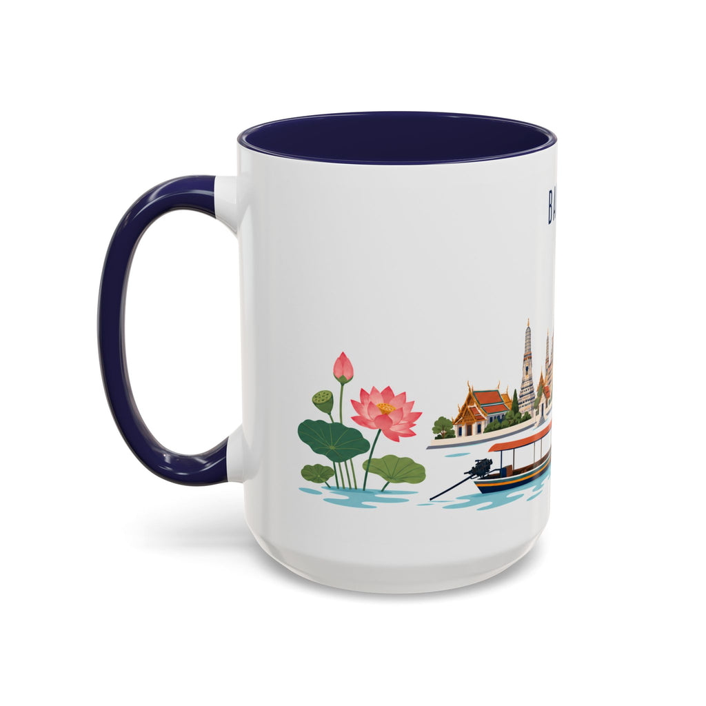 Bangkok Coffee Mug | Thailand Travel Souvenir | Porcelain Decal City Gift | 11oz 15oz Accent Mug