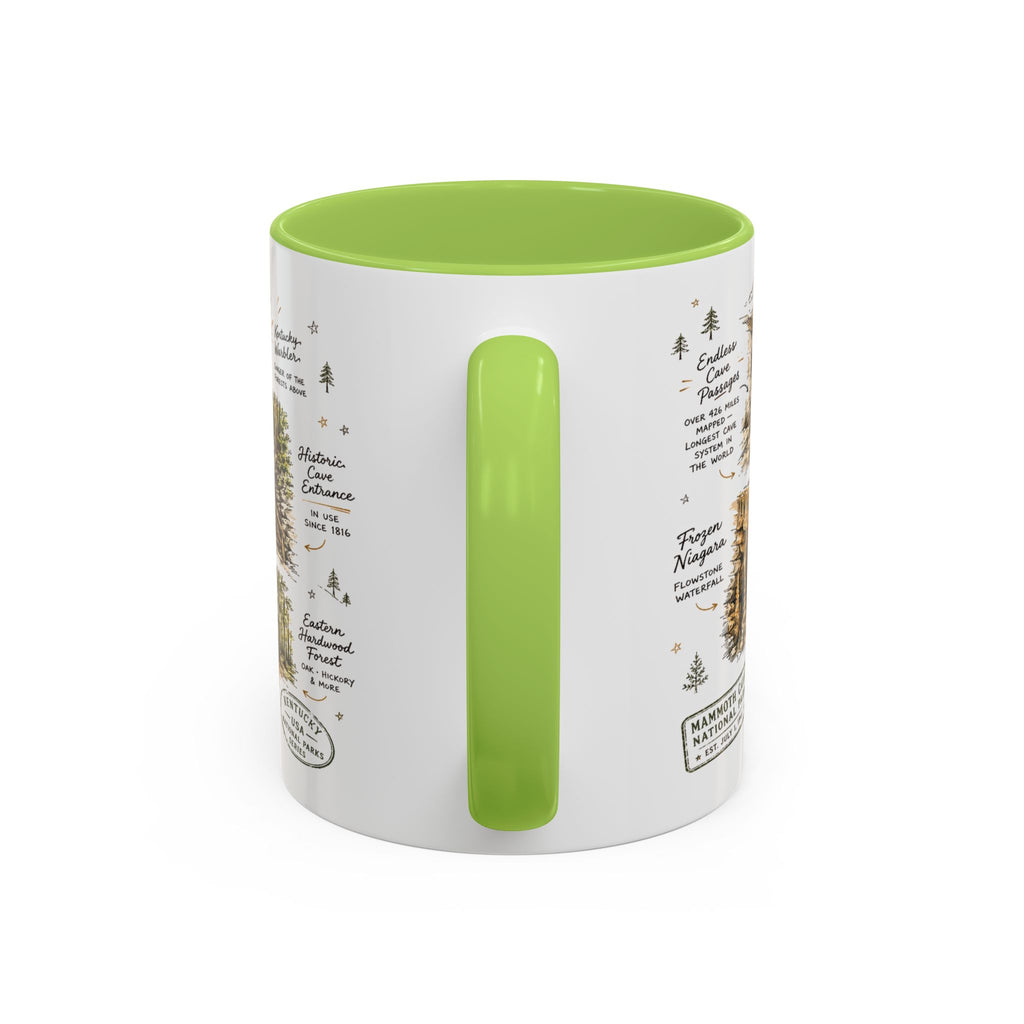 Mammoth Cave National Park Coffee Mug | Kentucky Cave Exploration Hiking Gift | Accent Color Ceramic 11oz 15oz