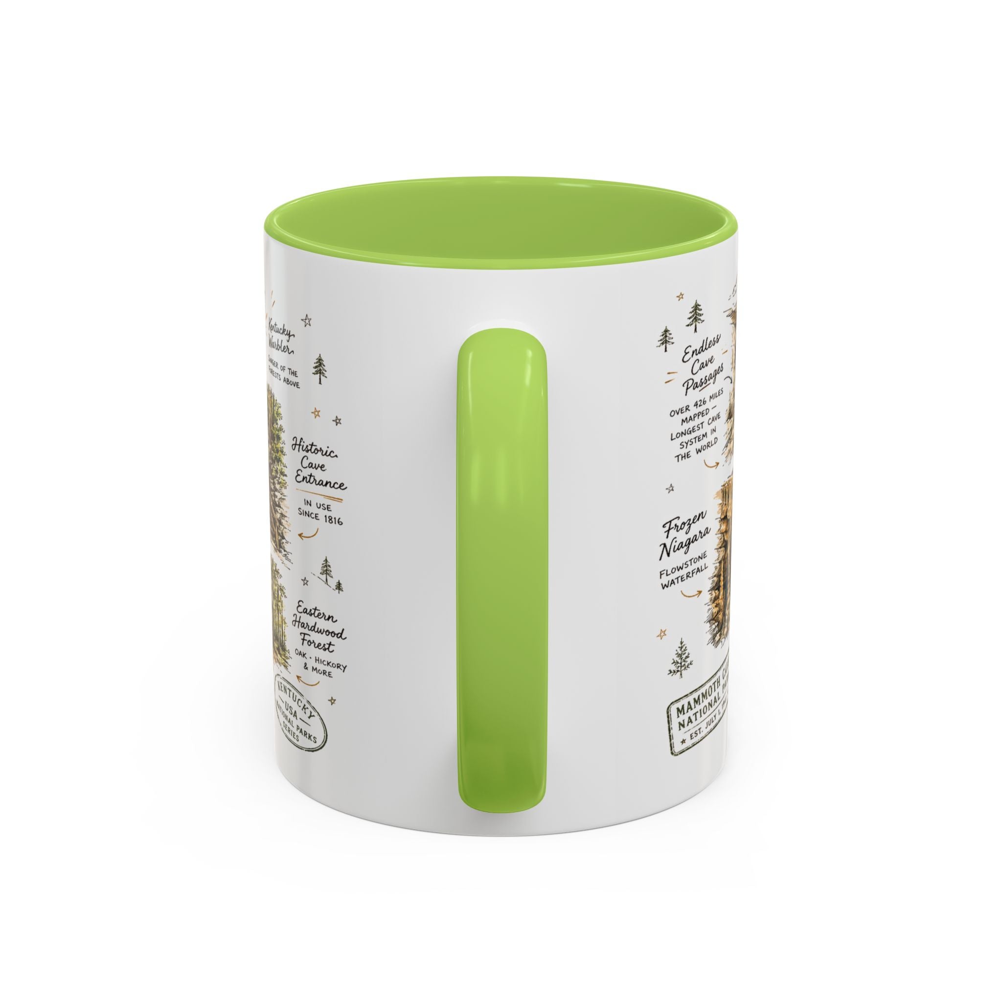 Mammoth Cave National Park Coffee Mug | Kentucky Cave Exploration Hiking Gift | Accent Color Ceramic 11oz 15oz
