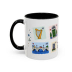Dublin Coffee Mug | Postage Stamp Collage Mug | Travel Souvenir Accent Cup 11oz 15oz