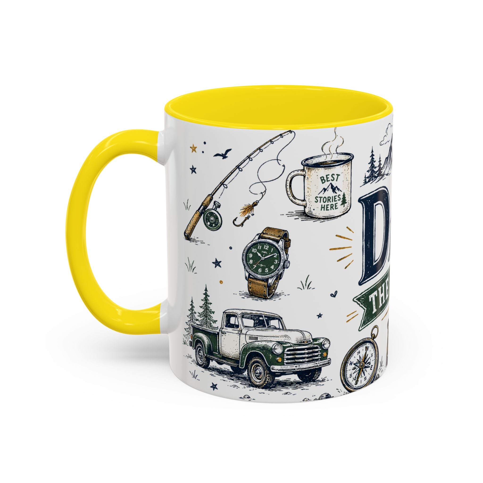 Dad The Legend Coffee Mug | Father's Day Gift for Dad | Accent Color Ceramic 11oz 15oz