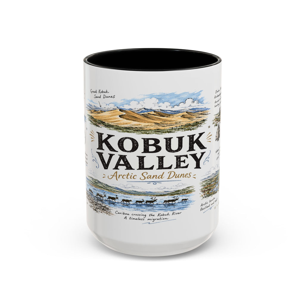 Kobuk Valley National Park Coffee Mug | Alaska Arctic Sand Dunes Gift | Accent Color Ceramic 11oz 15oz