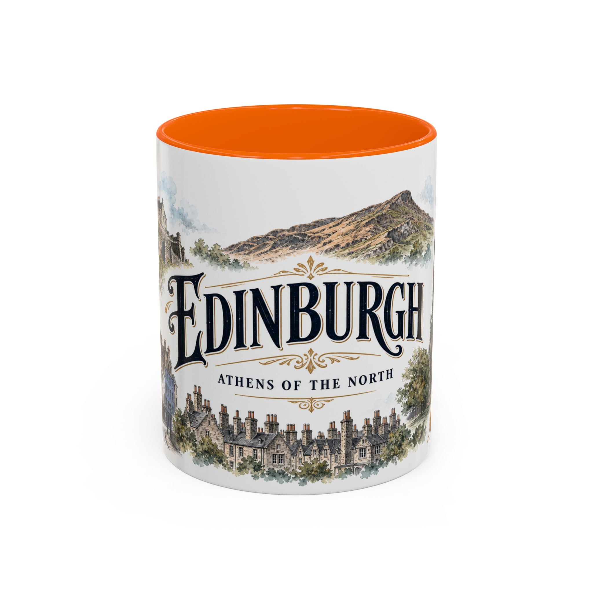 Edinburgh Coffee Mug | United Kingdom Travel Souvenir | Vintage Illustrated City Gift | 11 oz 15 oz Accent Mug