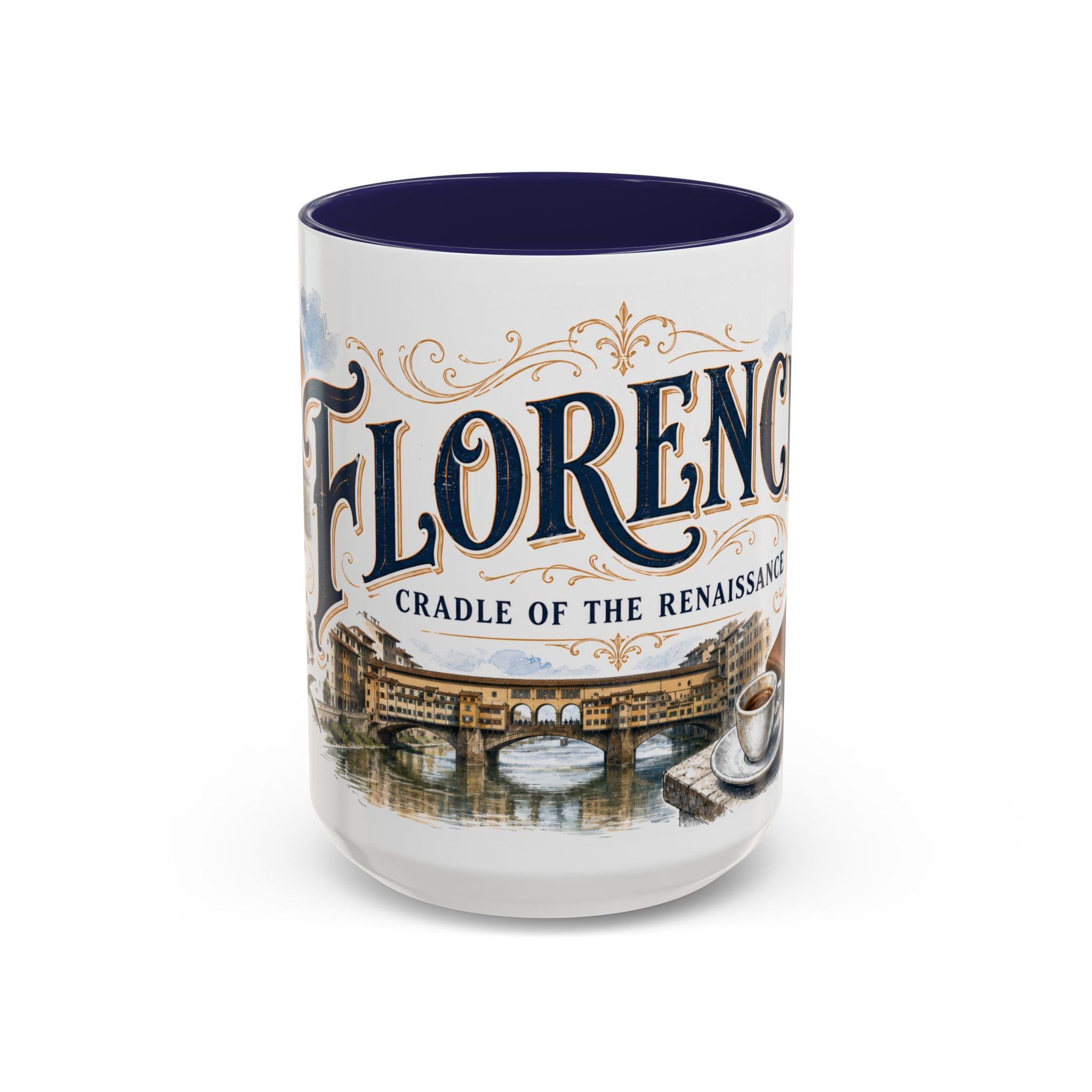 Florence Coffee Mug | Italy Travel Souvenir | Vintage Illustrated City Gift | 11 oz 15 oz Accent Mug