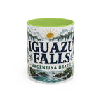 Iguazu Falls Coffee Mug | Travel Destination Souvenir Gift | Accent Color Ceramic 11oz 15oz