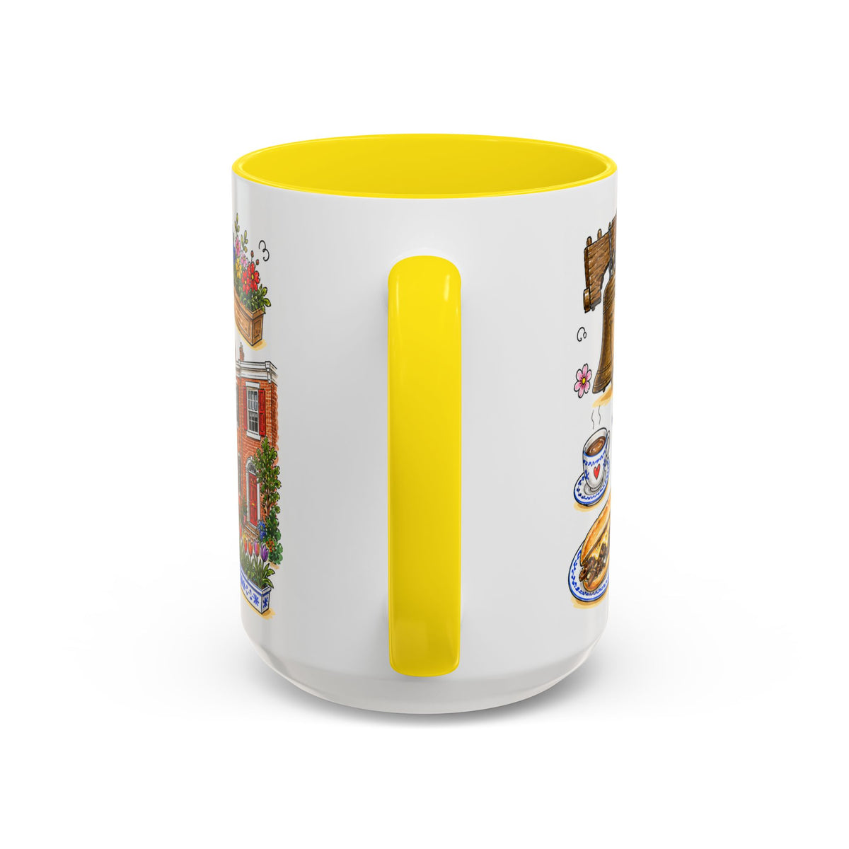 Philadelphia Illustrated Travel Mug | City Souvenir Accent Coffee Mug | 11oz 15oz Ceramic Cup