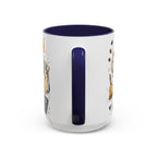 Teacher Fuel Coffee Mug | Powered by Coffee and Wine Funny Gift | Accent Color Ceramic 11oz 15oz