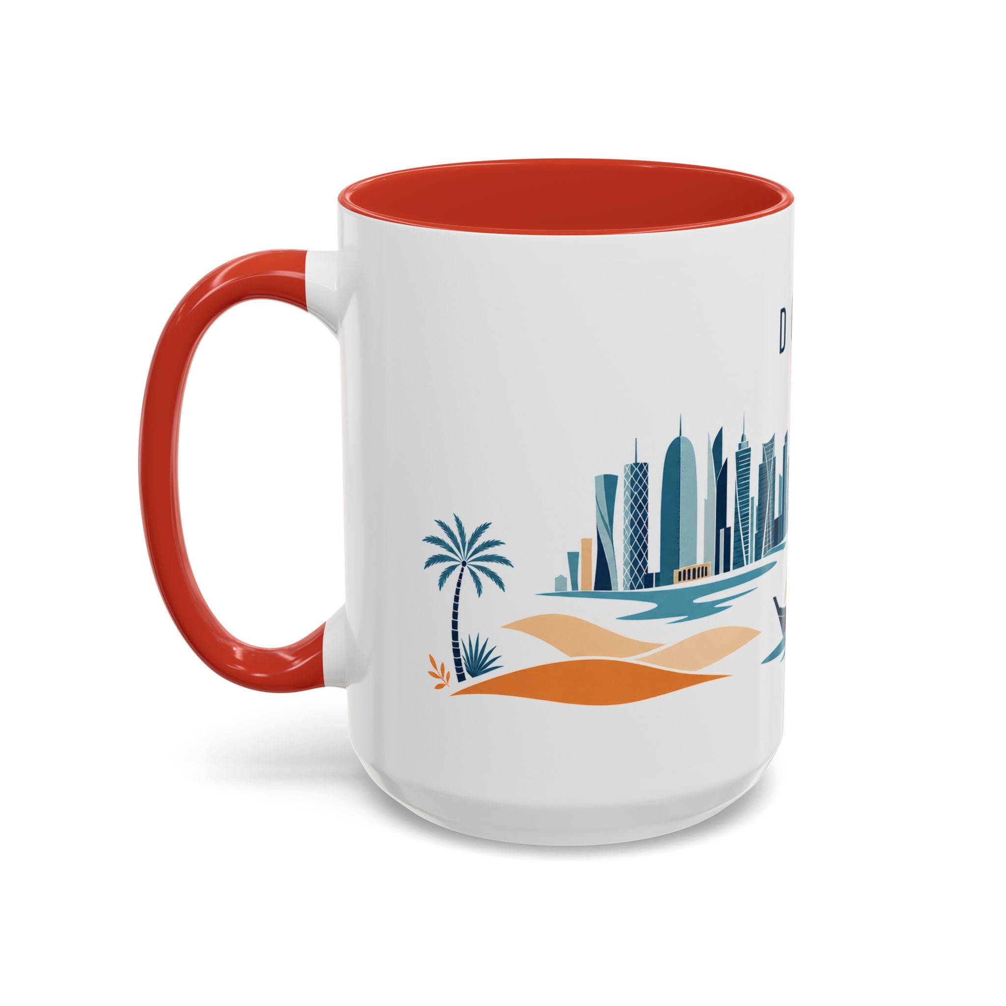 Doha Coffee Mug | Qatar Travel Souvenir | Porcelain Decal City Gift | 11oz 15oz Accent Mug