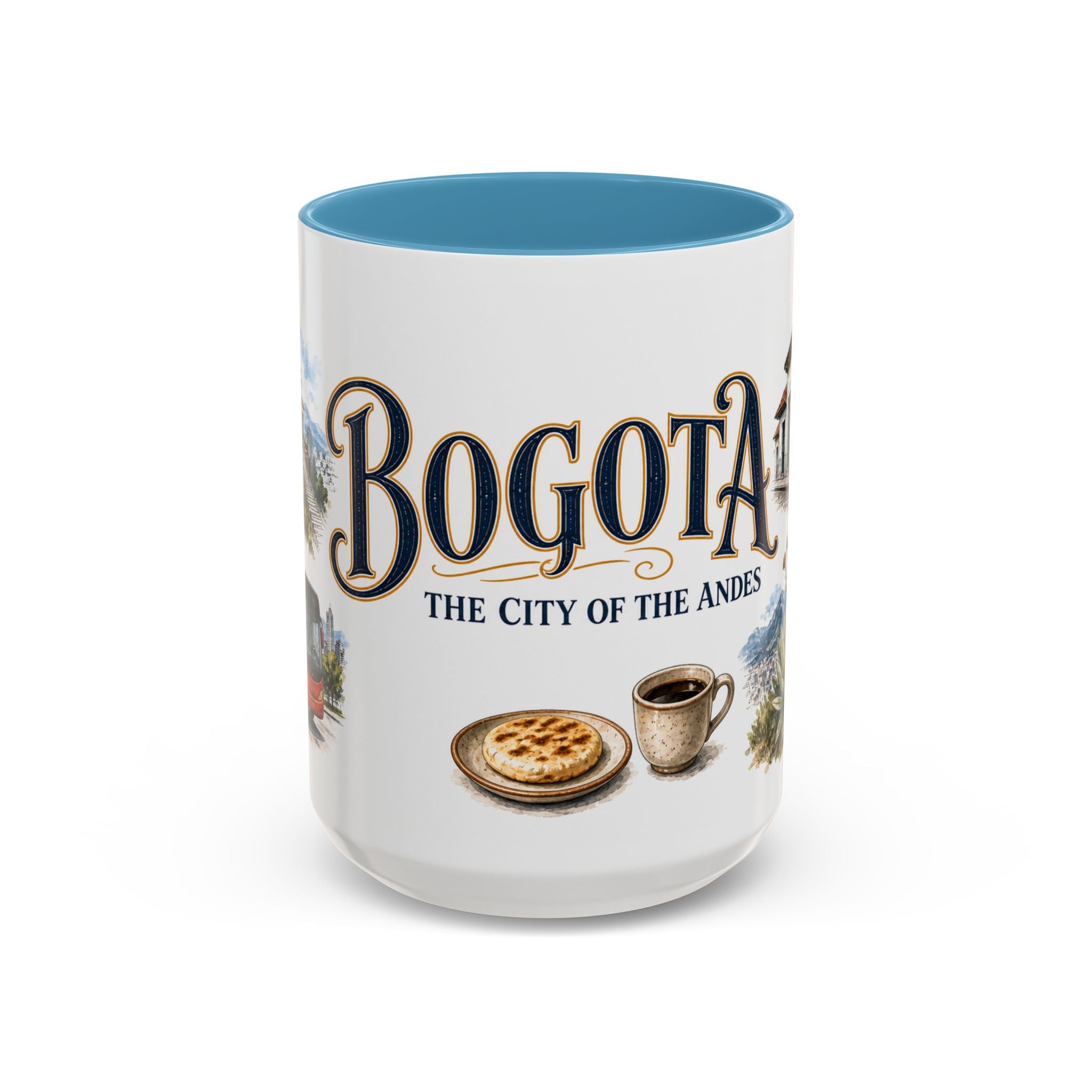 Bogota Coffee Mug | Colombia Travel Souvenir | Vintage Illustrated City Gift | 11 oz 15 oz Accent Mug