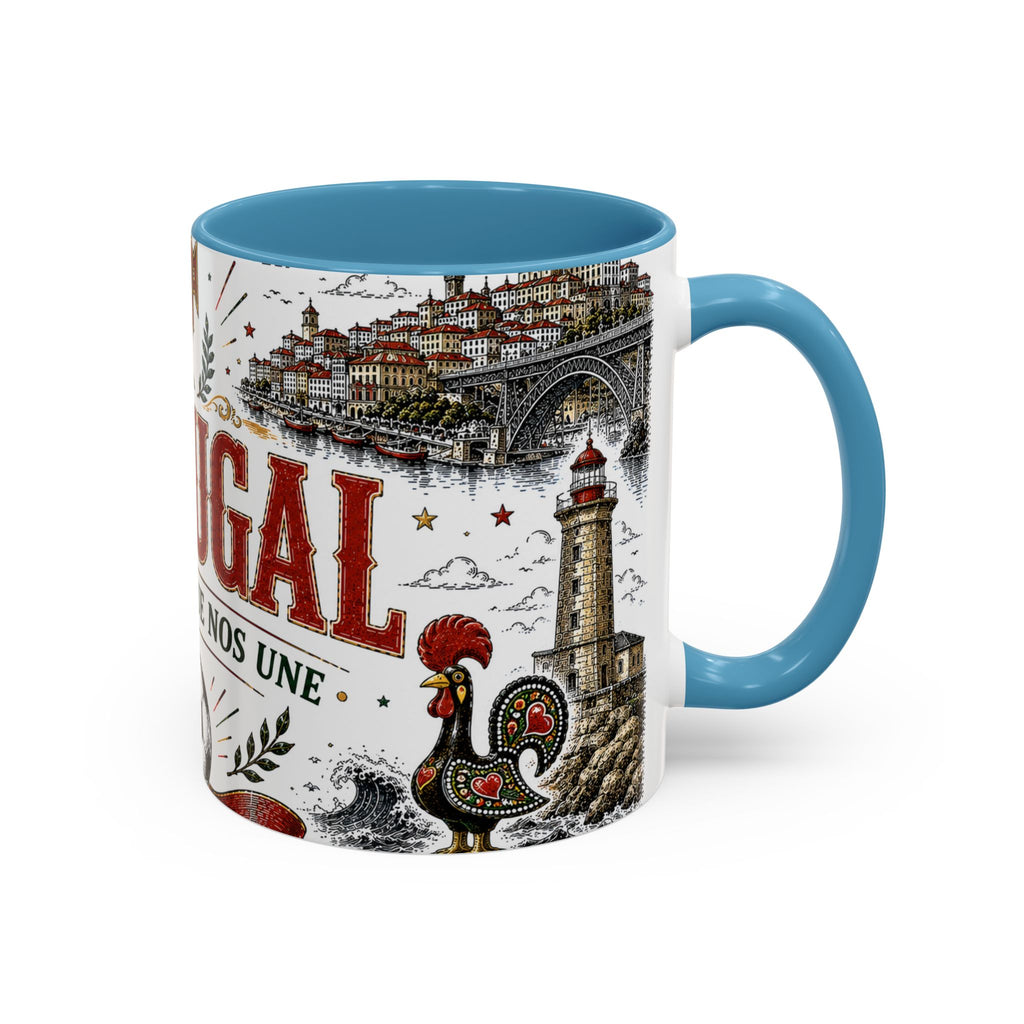 Portugal Soccer Coffee Mug | World Cup Fan Gift | Accent Color Ceramic 11oz 15oz Match Day Cup