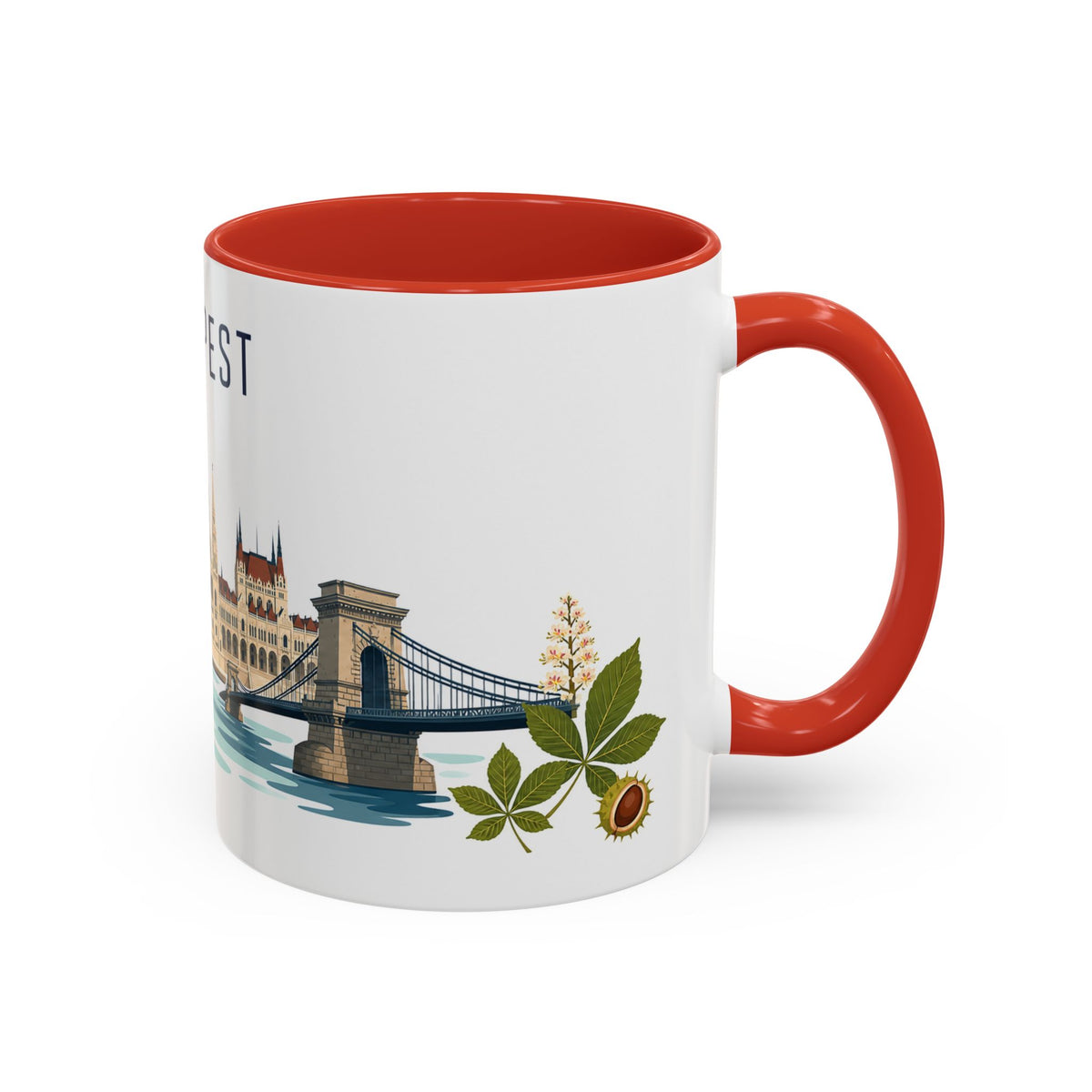 Budapest Coffee Mug | Hungary Travel Souvenir | Porcelain Decal City Gift | 11oz 15oz Accent Mug