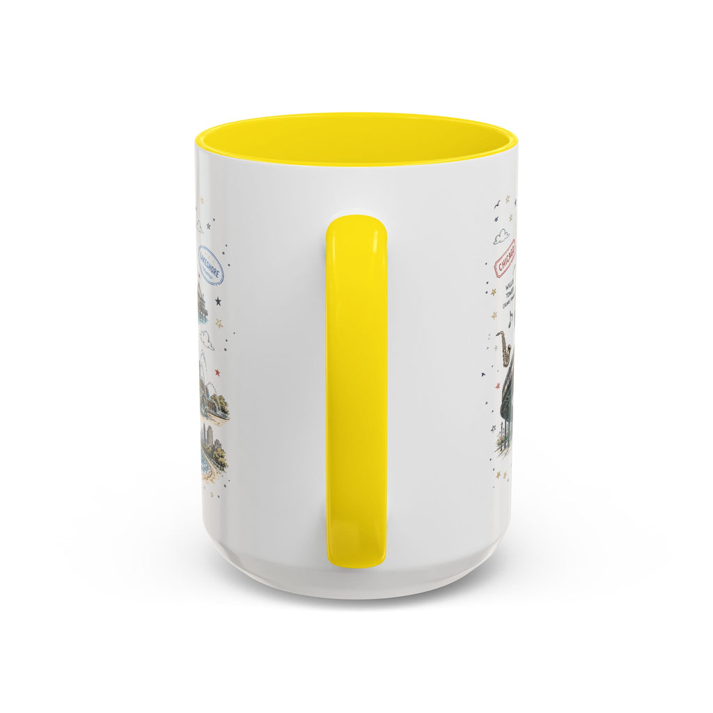 Chicago Coffee Mug | Illinois Souvenir City Gift | Accent Color Ceramic 11oz 15oz