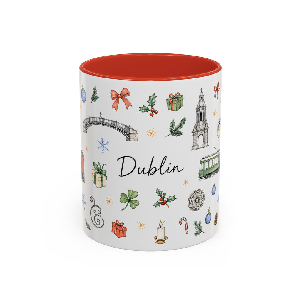 Dublin Christmas Mug | Watercolor City Souvenir, Holiday Travel Gift (11oz/15oz)
