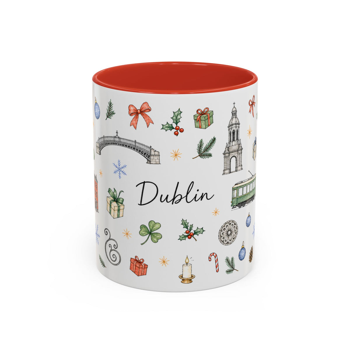 Dublin Christmas Mug | Watercolor City Souvenir, Holiday Travel Gift (11oz/15oz)