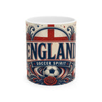 England Soccer Spirit Coffee Mug | Soccer Fan Gift | Ceramic 11oz 15oz Match Day Cup