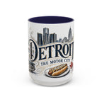 Detroit Coffee Mug | United States Travel Souvenir | Vintage Illustrated City Gift | 11 oz 15 oz Accent Mug