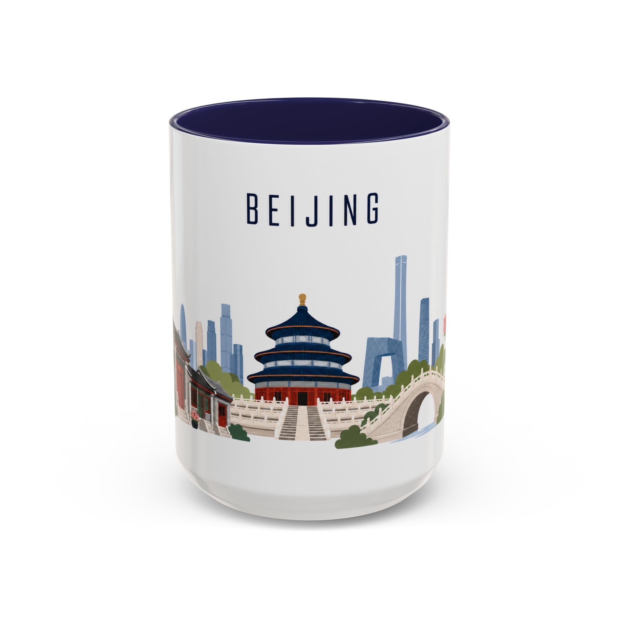 Beijing Coffee Mug | China Travel Souvenir | Porcelain Decal City Gift | 11oz 15oz Accent Mug