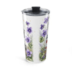 New Jersey State Flower 20oz Tumbler | Violet Botanical State Flower Gift | Insulated Stainless Steel Travel Cup