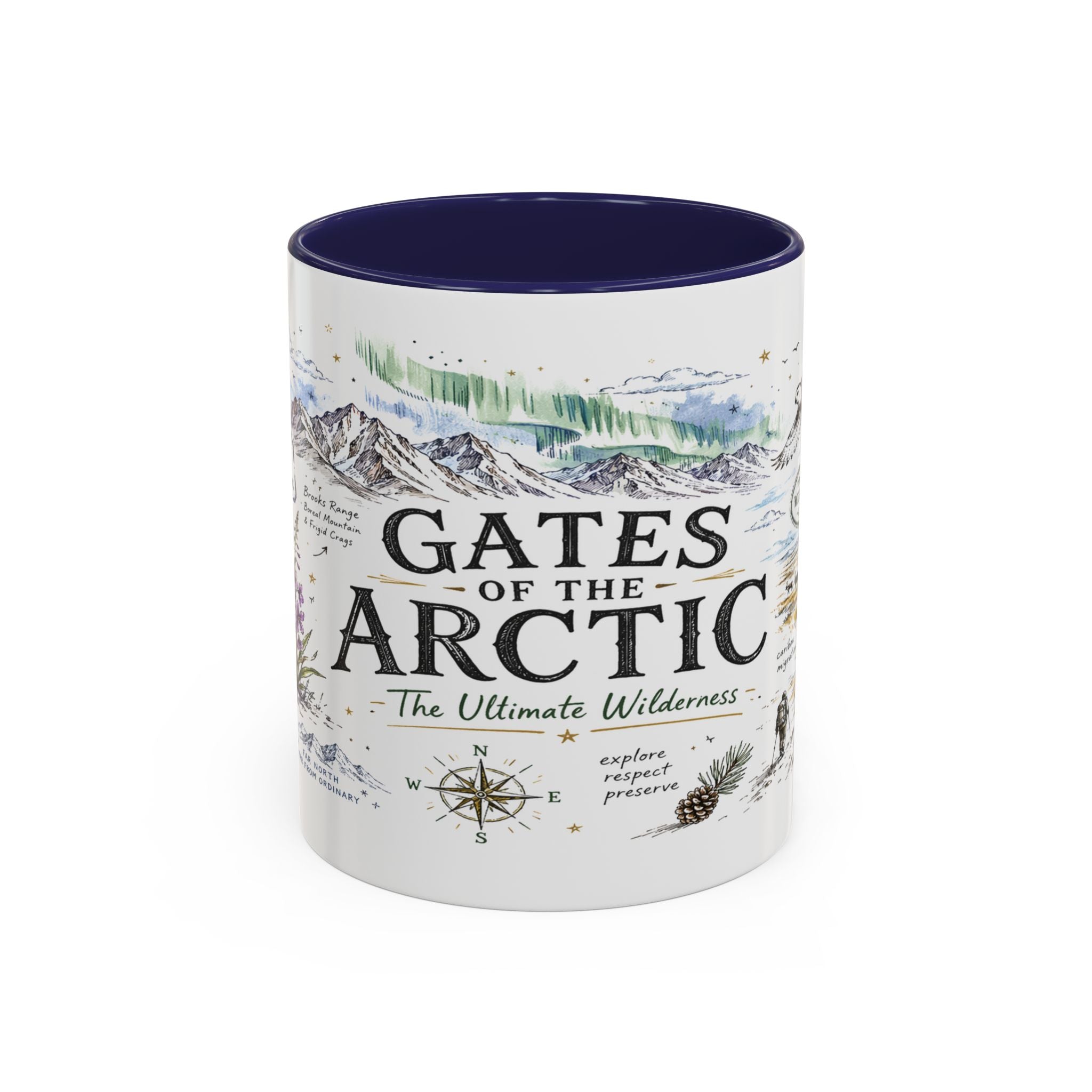 Gates of the Arctic National Park Coffee Mug | Alaska Arctic Wilderness Gift | Accent Color Ceramic 11oz 15oz