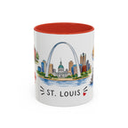 St. Louis Illustrated Travel Mug | City Souvenir Accent Coffee Mug | 11oz 15oz Ceramic Cup