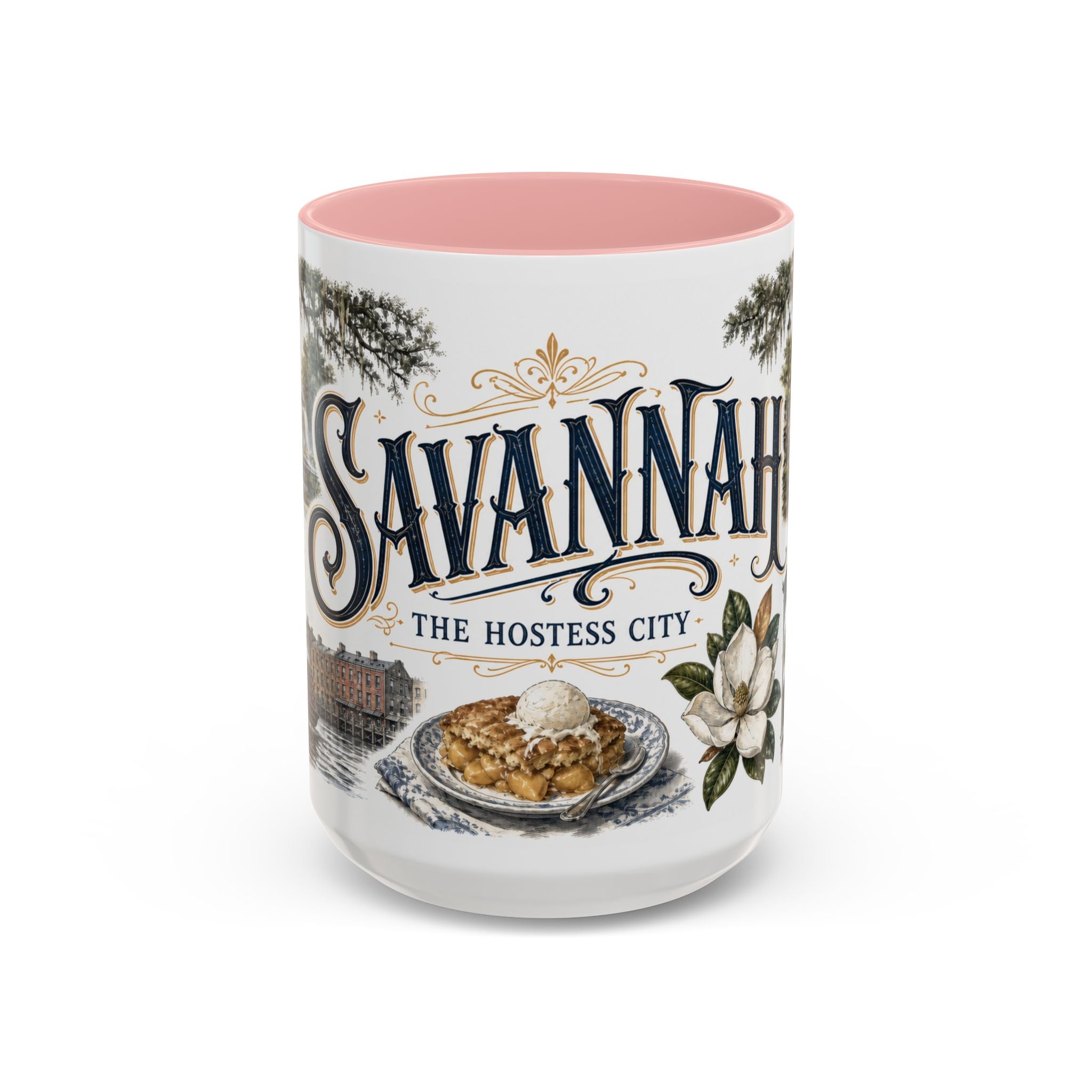 Savannah Coffee Mug | United States Travel Souvenir | Vintage Illustrated City Gift | 11 oz 15 oz Accent Mug