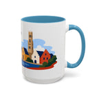 Bruges Coffee Mug | Travel Destination Souvenir Gift | Accent Color Ceramic 11oz 15oz