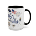 America 250 Coffee Mug | 1776-2026 Patriotic 4th of July Gift | Accent Color Ceramic 11oz 15oz