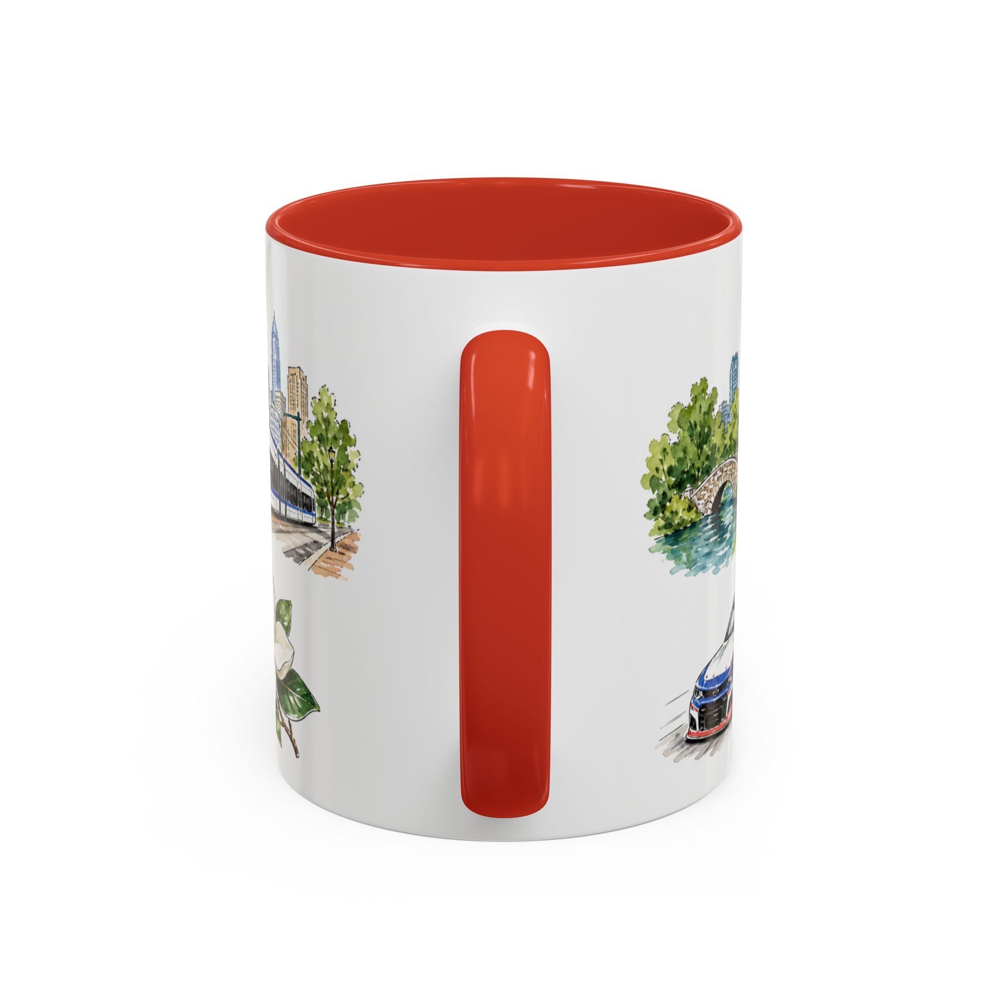 Charlotte Illustrated Travel Mug | City Souvenir Accent Coffee Mug | 11oz 15oz Ceramic Cup