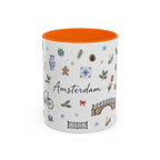 Amsterdam Christmas Watercolor Mug | Festive City Souvenir Coffee Cup