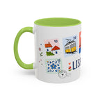 Lisbon Coffee Mug | Postage Stamp Collage Mug | Travel Souvenir Accent Cup 11oz 15oz
