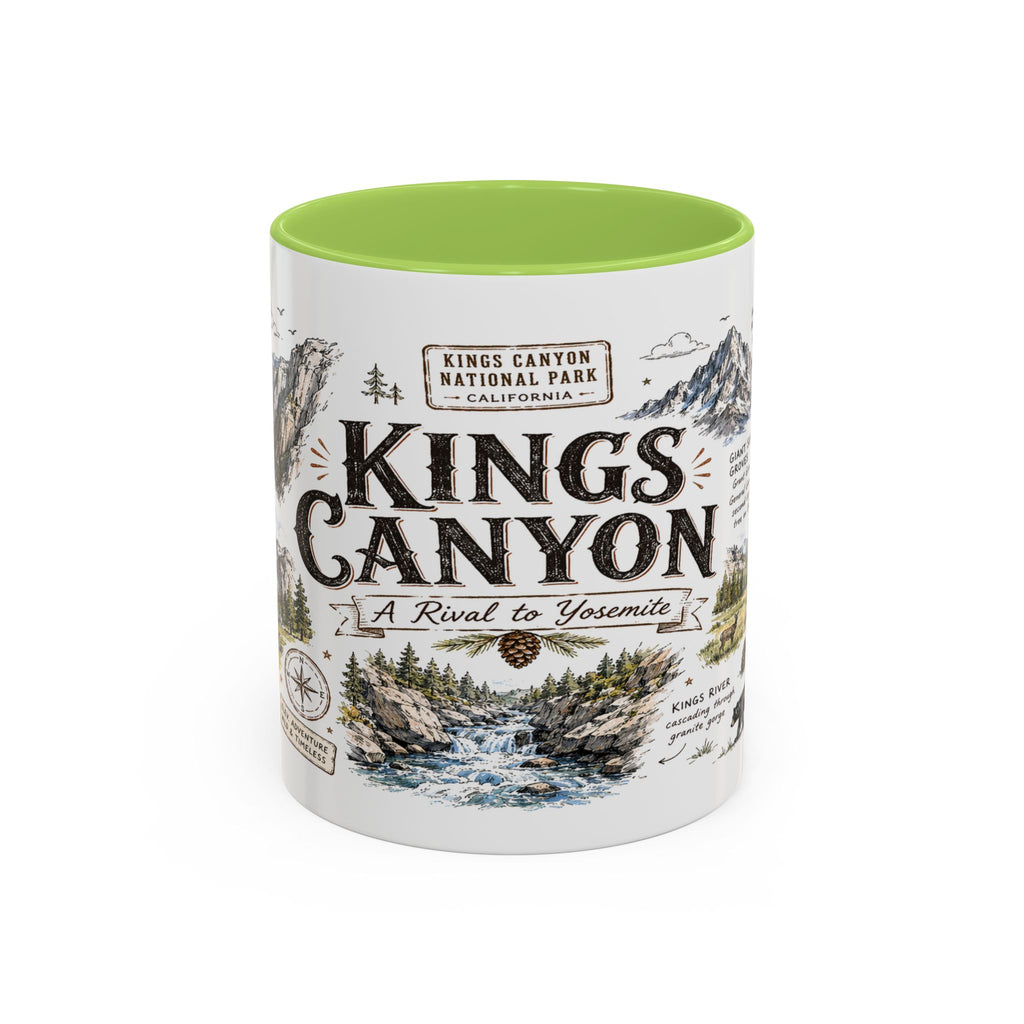 Kings Canyon National Park Coffee Mug | California Sierra Nevada Sequoia Gift | Accent Color Ceramic 11oz 15oz