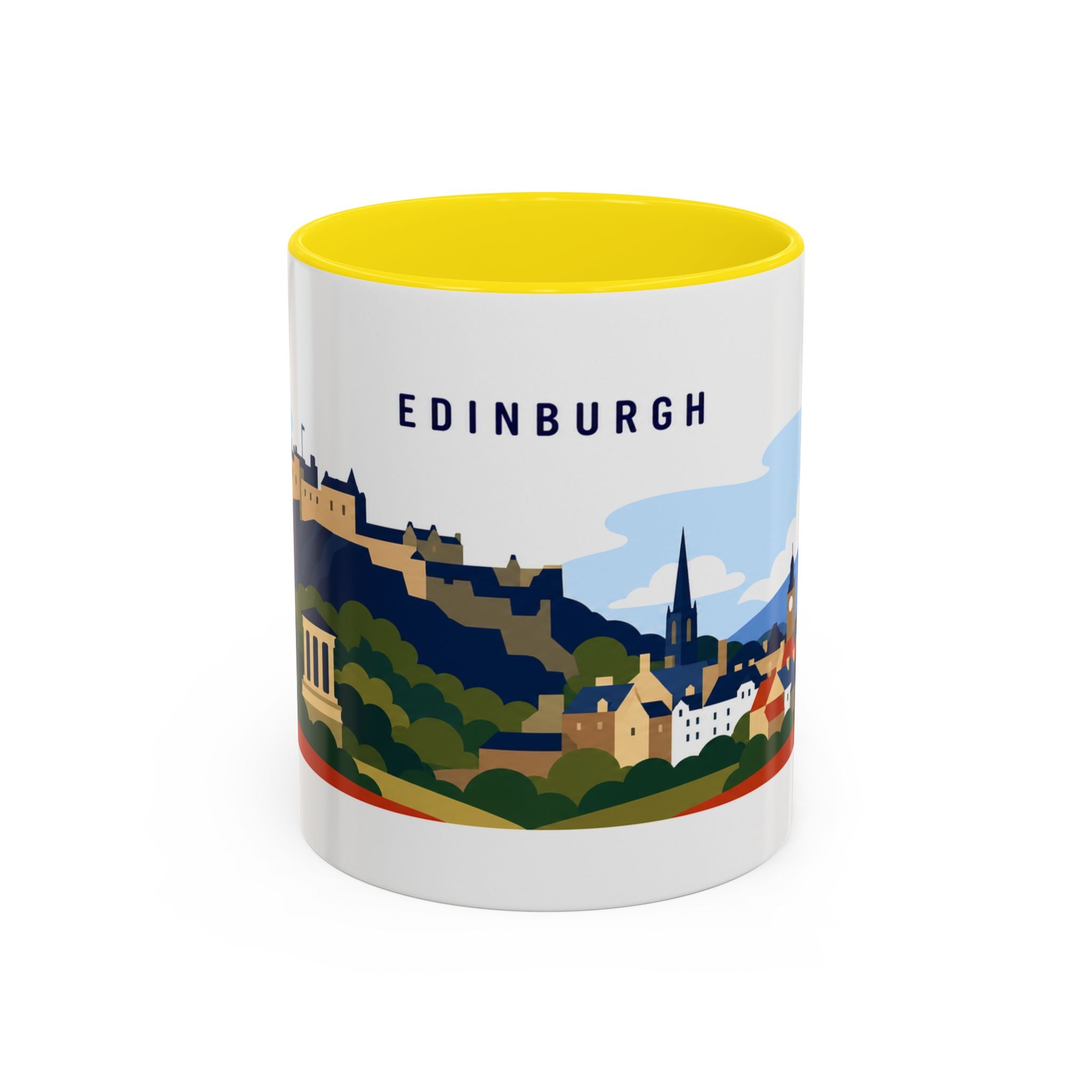 Edinburgh Coffee Mug | Travel Destination Souvenir Gift | Accent Color Ceramic 11oz 15oz
