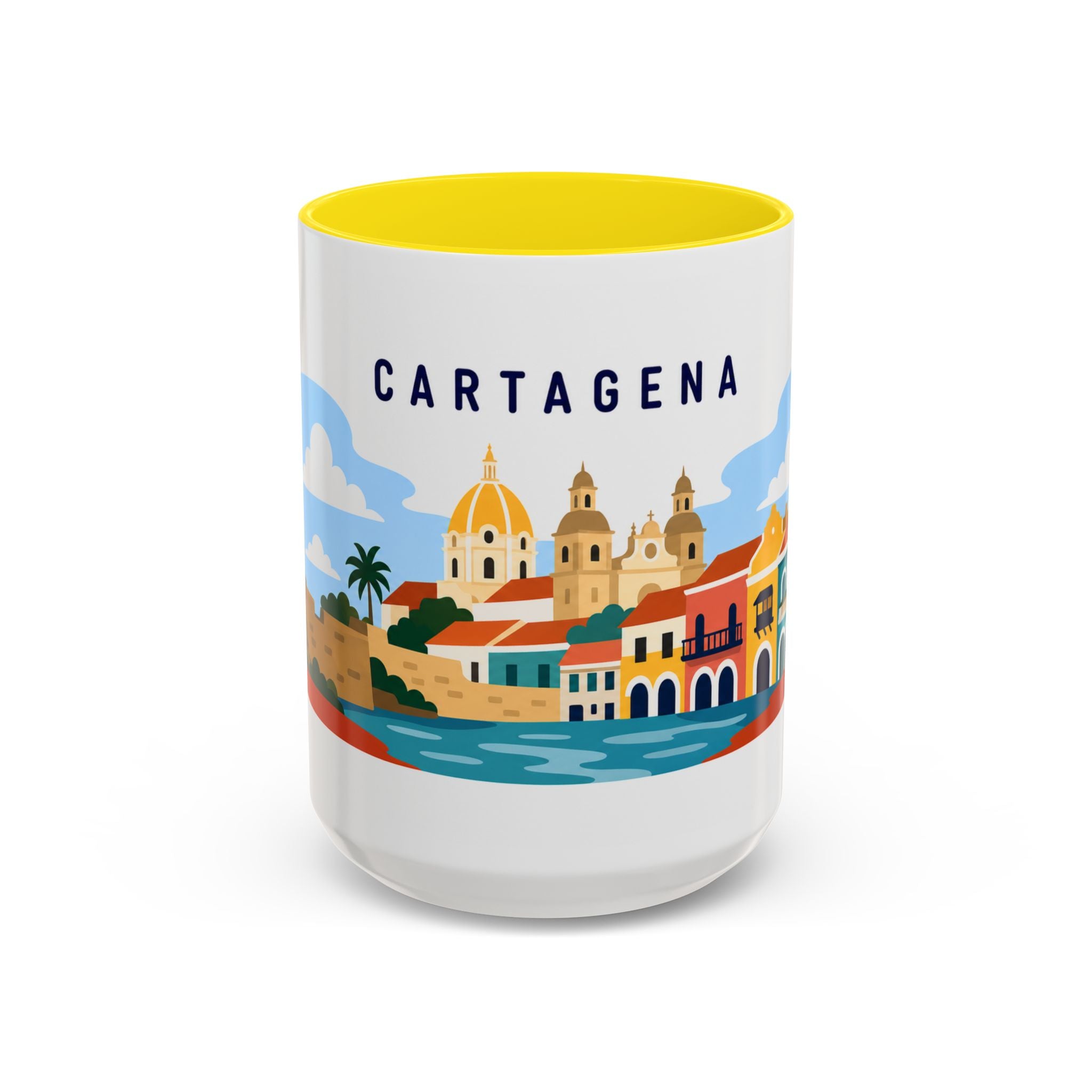 Cartagena Coffee Mug | Travel Destination Souvenir Gift | Accent Color Ceramic 11oz 15oz