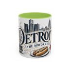 Detroit Coffee Mug | United States Travel Souvenir | Vintage Illustrated City Gift | 11 oz 15 oz Accent Mug