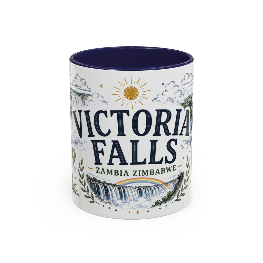 Victoria Falls Coffee Mug | Travel Destination Souvenir Gift | Accent Color Ceramic 11oz 15oz