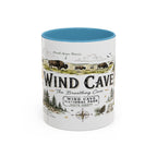 Wind Cave National Park Coffee Mug | South Dakota Cave Bison Prairie Gift | Accent Color Ceramic 11oz 15oz