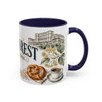 Bucharest Coffee Mug | Romania Travel Souvenir | Vintage Illustrated City Gift | 11 oz 15 oz Accent Mug
