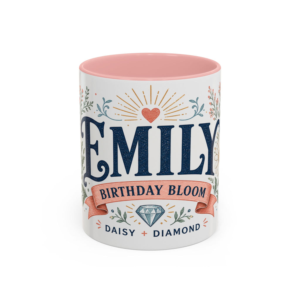 Personalized Name Birth Month Mug | Birth Flower Stone Birthday Gift | 11oz 15oz