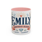 Personalized Name Birth Month Mug | Birth Flower Stone Birthday Gift | 11oz 15oz
