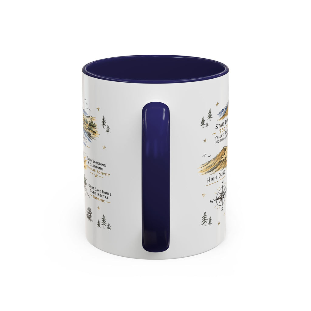 Great Sand Dunes National Park Coffee Mug | Colorado Desert Mountain Dunes Gift | Accent Color Ceramic 11oz 15oz