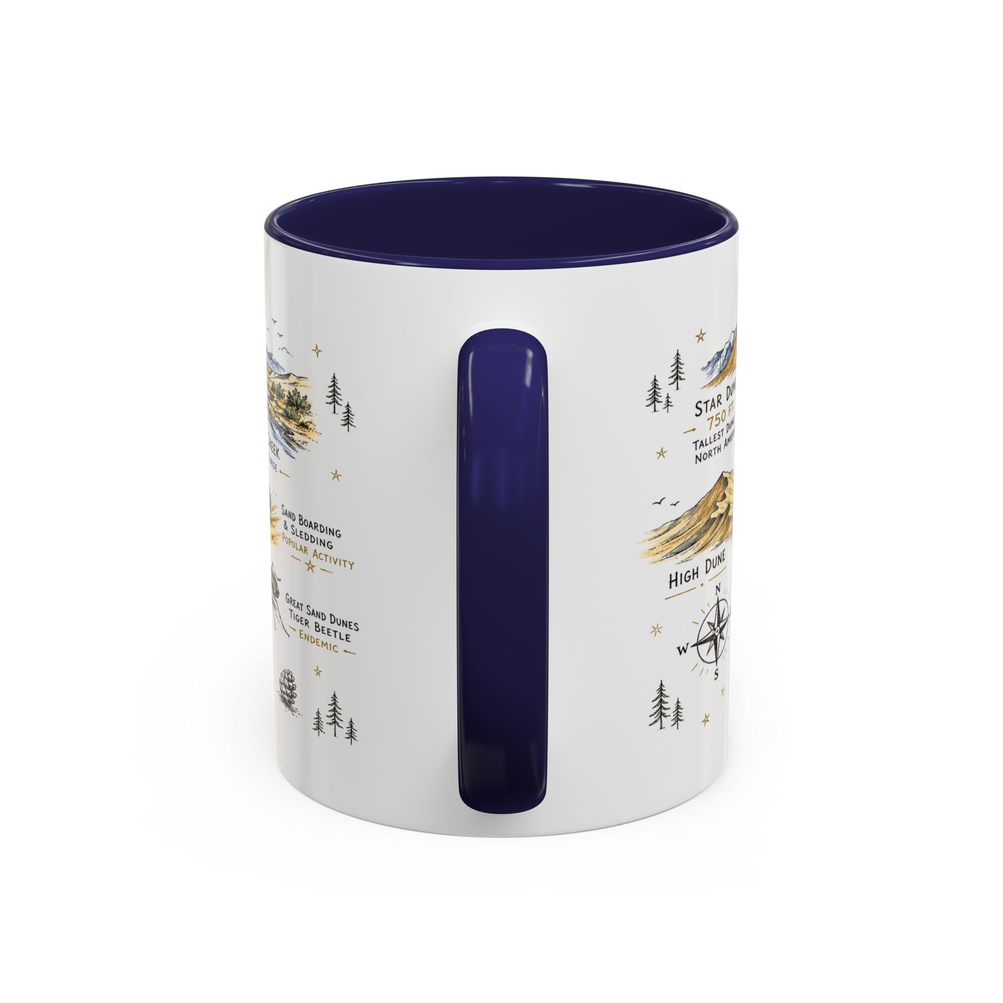Great Sand Dunes National Park Coffee Mug | Colorado Desert Mountain Dunes Gift | Accent Color Ceramic 11oz 15oz