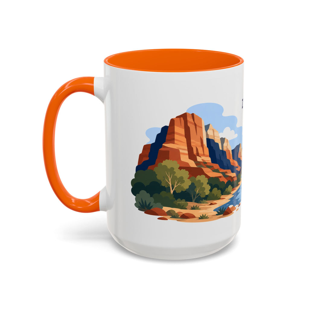 Zion National Park Coffee Mug | Solid Color Block Park Souvenir | 11oz 15oz Accent Mug
