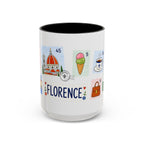 Florence Coffee Mug | Postage Stamp Collage Mug | Travel Souvenir Accent Cup 11oz 15oz