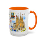 Barcelona Travel Mug | European City Souvenir Accent Coffee Mug | 11oz 15oz Ceramic Cup