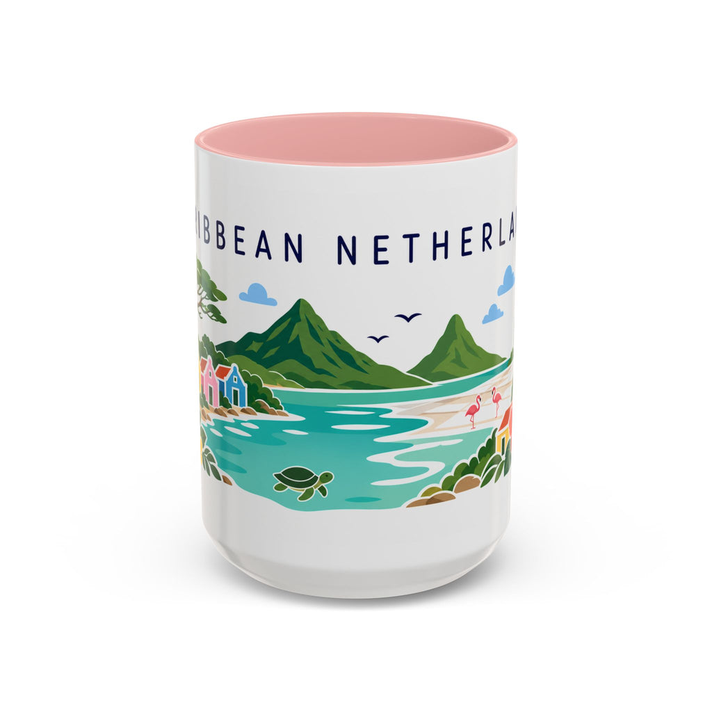 Caribbean Netherlands Coffee Mug | Travel Souvenir Accent Mug | Country Gift Ceramic Cup 11oz 15oz
